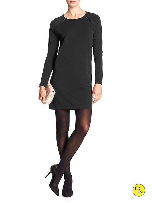 Banana Republic Womens Factory Raglan Zip Sweater Dress Size L - Black