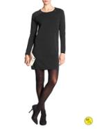 Banana Republic Womens Factory Raglan Zip Sweater Dress Size L - Black