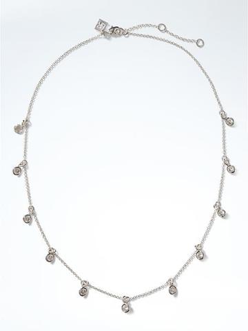 Banana Republic Delicate Bare Stone Necklace - Silver