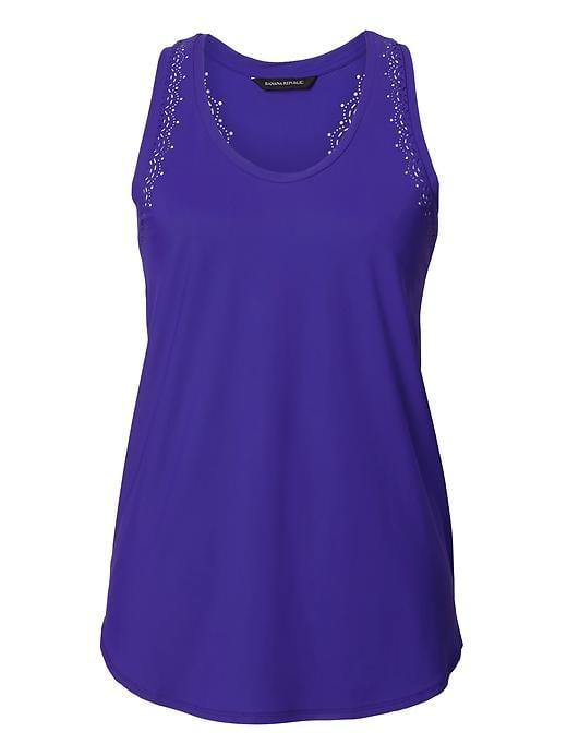 Banana Republic Womens Laser Cut Racerback Tank - Purple Candy