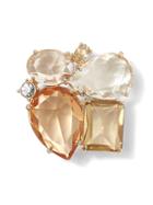 Banana Republic Womens Blush Gemstone Brooch Gold Size One Size