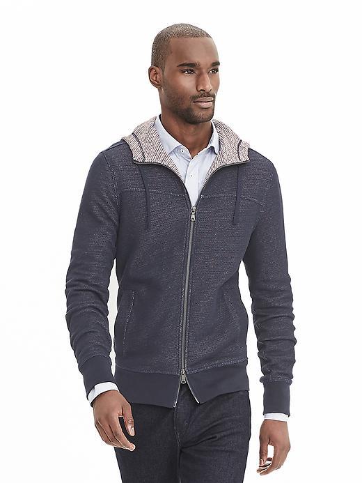 Banana Republic Mens Navy Terry Hoodie Size L Tall - Preppy Navy