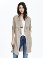 Banana Republic Womens Italian Linen Open Cardigan Size L - Light Beige