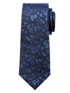 Banana Republic Mens Textured Ground Floral Silk Nanotex Tie Navy Mix Size One Size