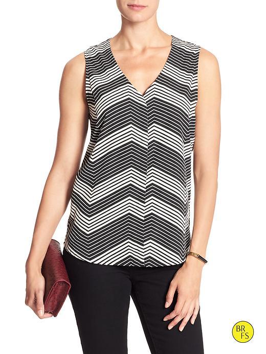 Banana Republic Womens Factory Sleeveless Cross Back Top Size L - Black And White Print