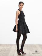 Banana Republic Womens Monogram Flocked Fit And Flare Dress Size 0 - Black