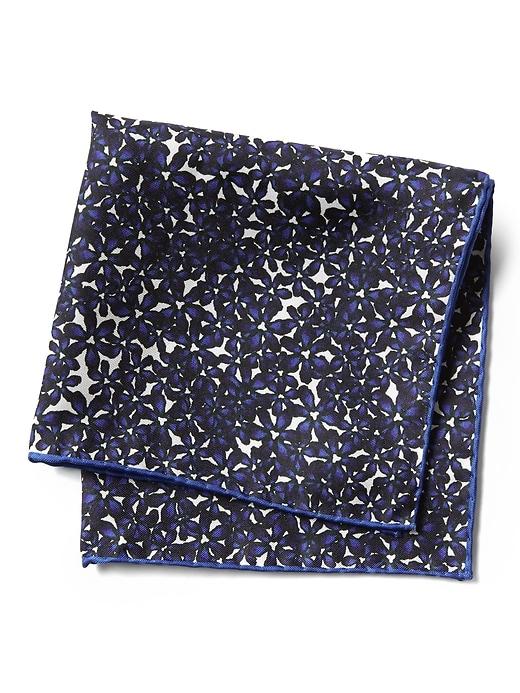 Banana Republic Mens Hook & Albert   Camo Floral Pocket Square Navy Size One Size