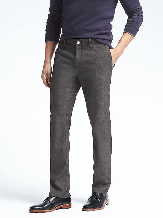 Banana Republic Mens Emerson Twill Pant - Black