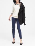 Banana Republic Womens Devon Legging-fit Houndstooth Ankle Pant Cobalt Size 16