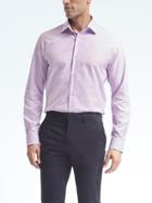Banana Republic Mens Classic Fit Supima Cotton Stripe Shirt - Lilac