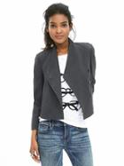 Banana Republic Womens Cropped Trapeze Blazer Size 0 Petite - Dark Charcoal