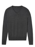 Banana Republic Mens Silk Cotton Cashmere V-neck Sweater Smoke Gray Size Xs
