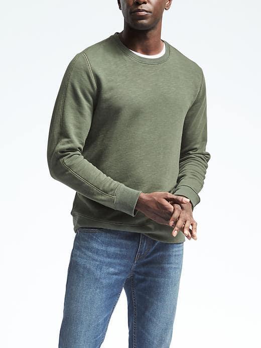 Banana Republic Mens French Terry Sweatshirt - District Green
