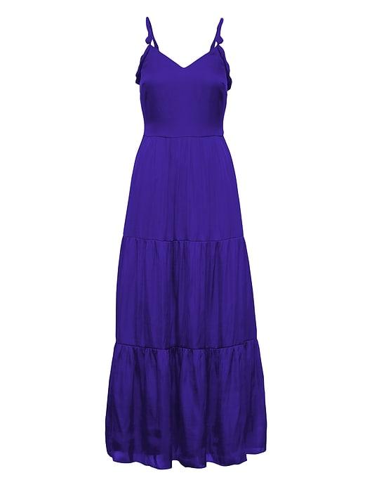 Banana Republic Womens Knotted Maxi Dress Blue Violet Size 8