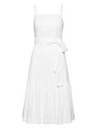 Banana Republic Womens Petite Super-stretch Strappy Fit-and-flare Dress With Removable Straps White Size 12
