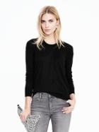 Banana Republic Silk Cashmere Drapey Front Pullover Size M - Black