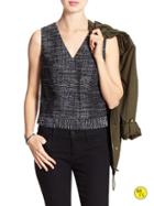 Banana Republic Factory Pieced Crop Top Size 0 - Black And White Print