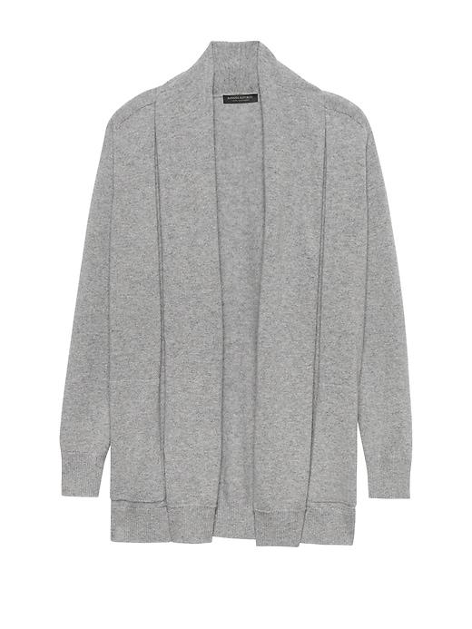 Banana Republic Womens Petite Cashmere Open Long Cardigan Sweater Heather Medium Gray Size Xxs