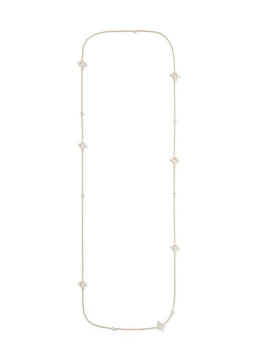 Banana Republic Womens Pearl Foulard Layer Necklace Gold Size One Size