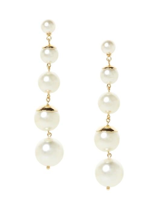 Banana Republic Womens Modern Pearl Bauble Earring Gold Size One Size