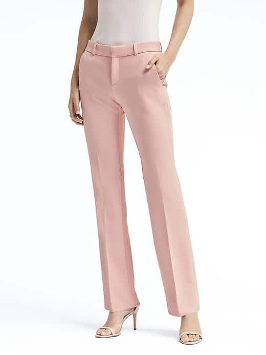 Banana Republic Logan Fit Stretch Crepe Solid Pant - Soft Pink