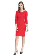 Banana Republic Womens Asymmetric Neckline Sheath Dress - Modern Red