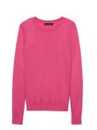 Banana Republic Womens Silk-cotton Crew-neck Sweater Pop Pink Size S