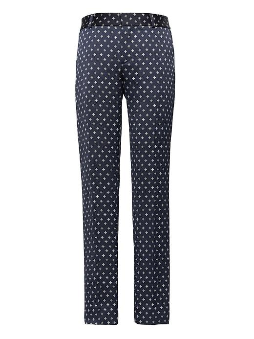 Banana Republic Womens Avery Straight-fit Print Pant Navy Combo Size 6