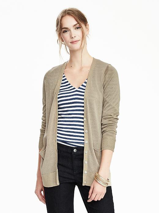 Banana Republic Womens Boyfriend Cardigan Size Xxs Petite - Gold
