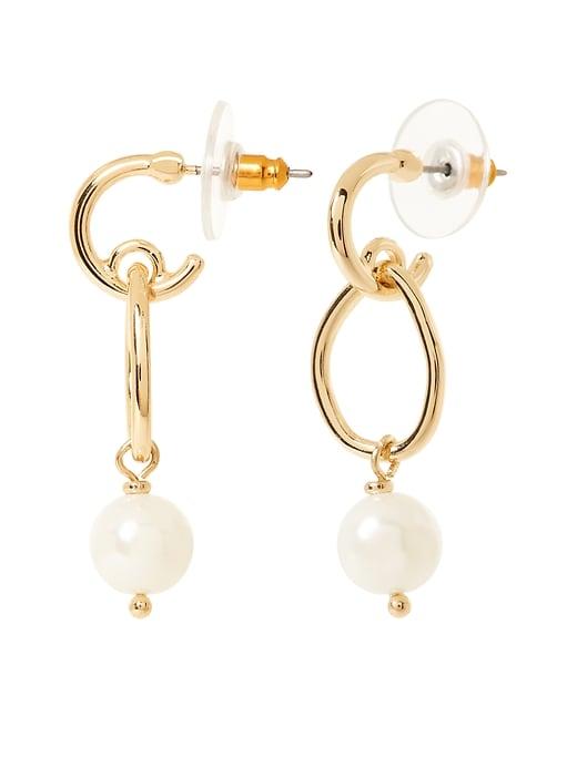 Banana Republic Womens Classic Pearl Dangle Earring Gold Size One Size