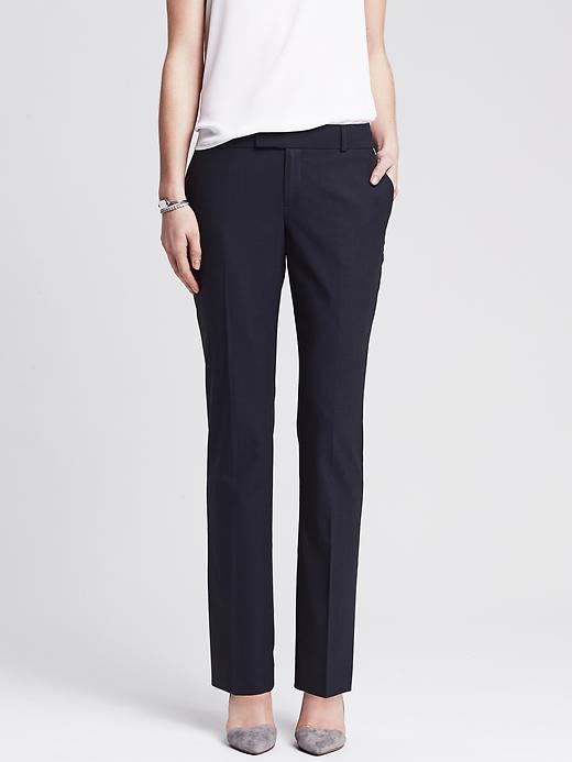 Banana Republic Womens Martin Fit Navy Lightweight Wool Straight Leg Size 10 Short - Navy
