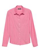 Banana Republic Womens Quinn Fit Oxford Shirt Happy Pink Size M