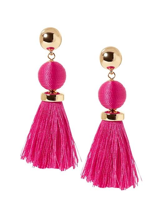 Banana Republic Womens Classic Bauble Tassel Earring Fuschia Pink Size One Size