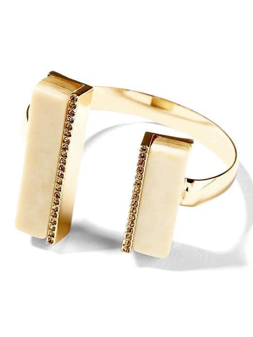 Banana Republic Horn Crystal Cuff Bracelet - Gold