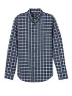 Banana Republic Mens Grant Slim-fit Gingham Flannel Button-down Shirt Allports Blue Size M