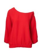 Banana Republic Womens One-shoulder Blouse Popsicle Red Size M