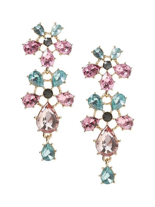 Banana Republic Womens Bright Floral Statement Earring Gold Size One Size