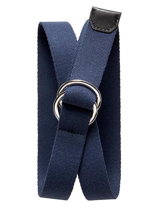 Banana Republic Waxed Web O Ring Belt Size L - Navy