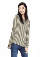 Banana Republic Womens Chevron Stripe High/low Tee Size S - Tigers Eye Green