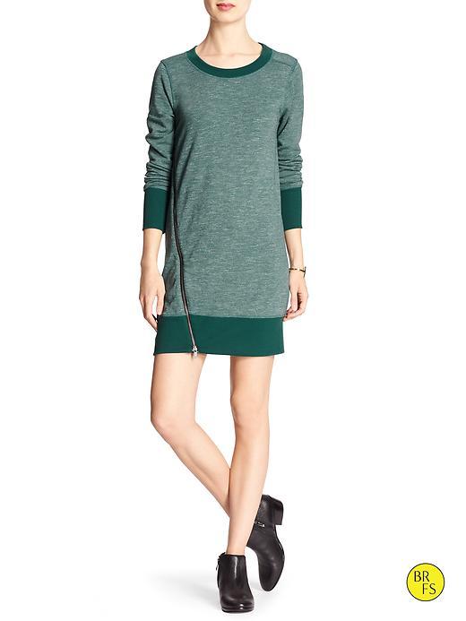 Banana Republic Womens Factory Asymmetric Zip Jersey Dress Size L - Dark Peacock