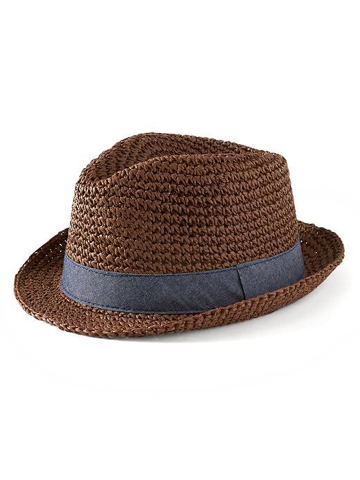 Banana Republic Mens Straw Fedora Size L/xl - Natural