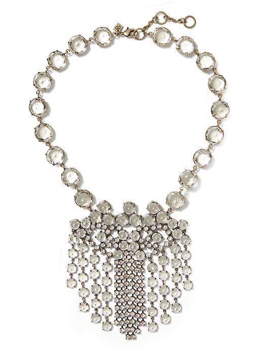 Banana Republic Sparkle Trumpet Necklace Size One Size - Clear Crystal