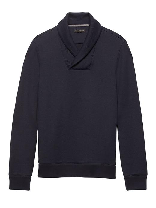Banana Republic Mens French-rib Shawl-collar Pullover Navy Size M