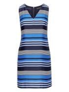 Banana Republic Womens Petite Stripe Shift Dress Blue Stripe Size 12