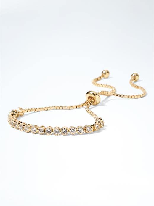 Banana Republic Delicate Cubic Zirconia Slider Bracelet - Gold