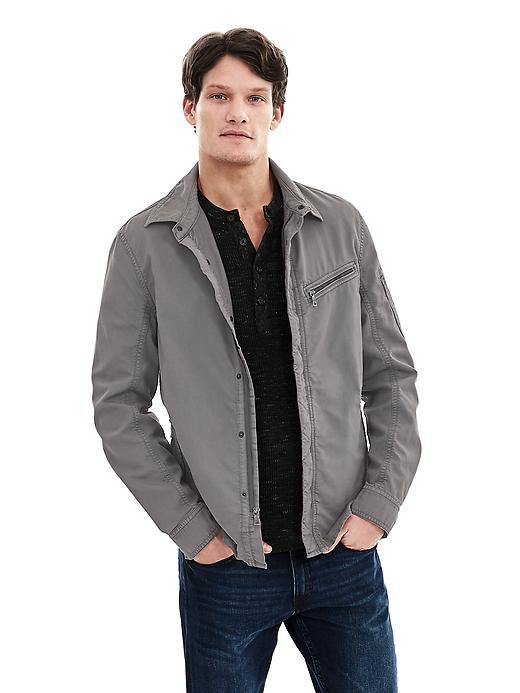 Banana Republic Mens Garment Dyed Shirt Jacket Size L - Dark Gray