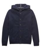 Banana Republic Mens Cashmere Button Front Hoodie Navy Size S