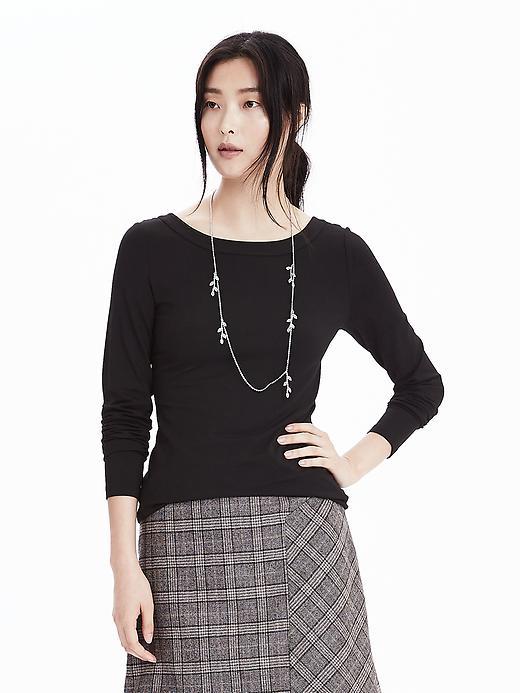 Banana Republic Womens Long Sleeve Ballet Top - Black