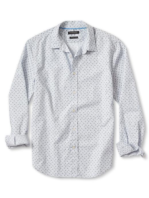 Banana Republic Mens Grant Fit Mini Floral Custom 078 Wash Shirt Size L Tall - Ice