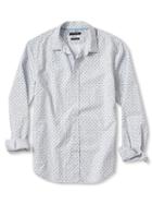 Banana Republic Mens Grant Fit Mini Floral Custom 078 Wash Shirt Size L Tall - Ice